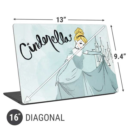 Disney Princess Cinderella Curtsy Art Universal Laptop 16in (13 x 9.4in) Skin